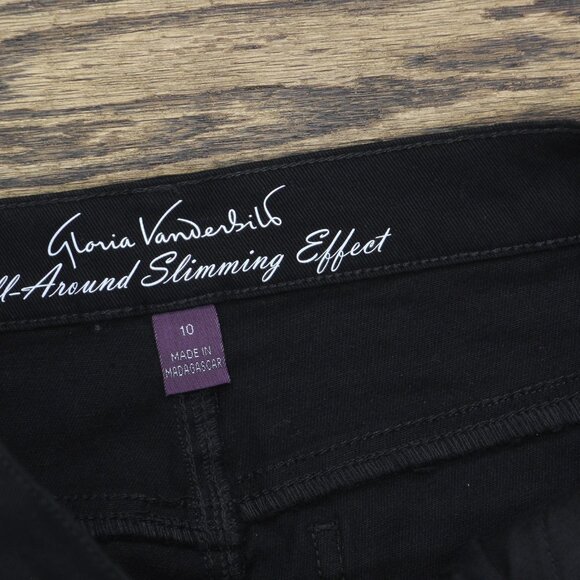 NWT Gloria Vanderbilt Capri Jeans with High Rise Straight Standard Black 10 - Picture 7 of 8